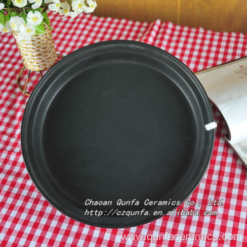 Ceramic matt surface black saucer small plate